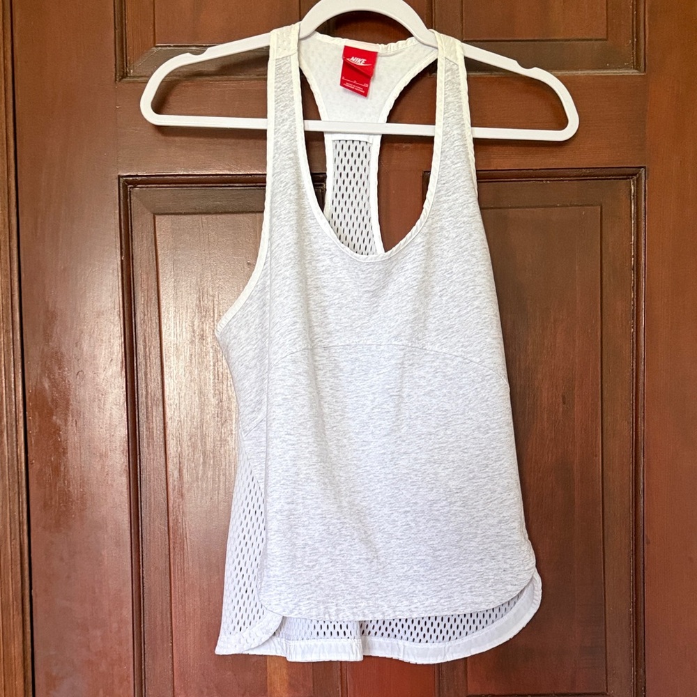 Nike Women’s Light Gray Racerback Mesh Tank
